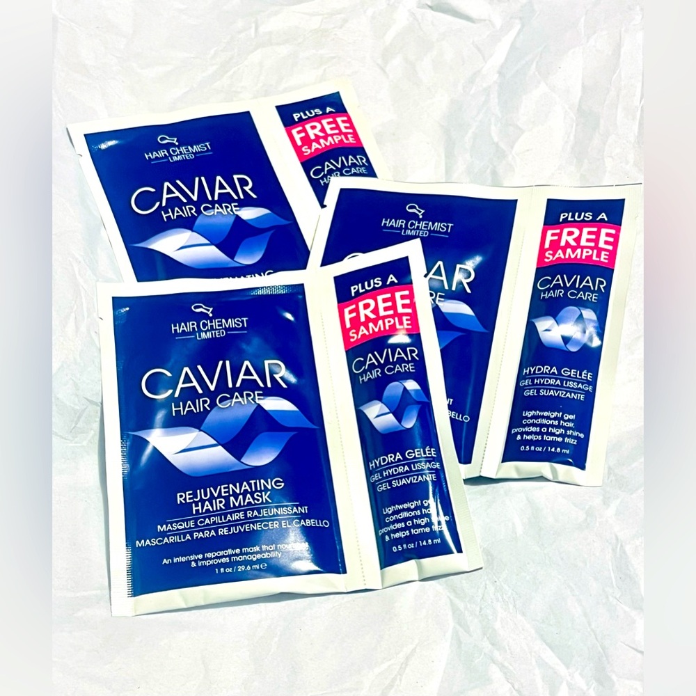 Hair Chemist Limited CAVIAR Rejuvenating Hair Mask Packets + Hydra Gelée (3)